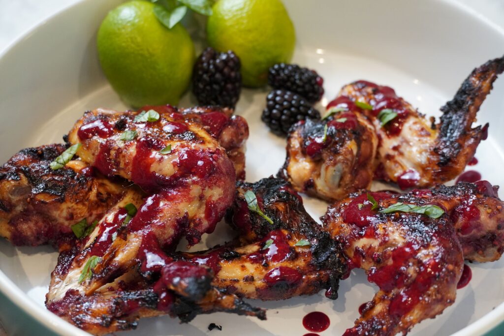 BBQ Blackberry Lime Chicken Wings - Cooking Ideas